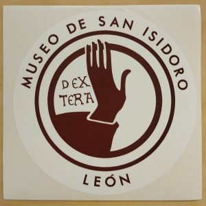 Pegatina mano Dextera, Museo de  San Isidoro de León-11cm de diámetro