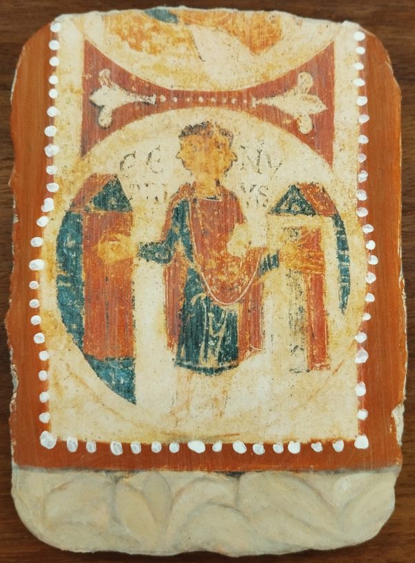 Souvenir mortero decorado de Enero, Museo de San Isidoro León