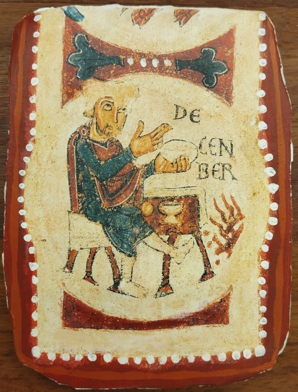 Souvenir mortero decorado de Diciembre, Museo de San Isidoro León