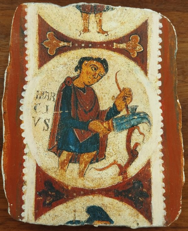 Souvenir mortero decorado de Marzo, Museo de San Isidoro León