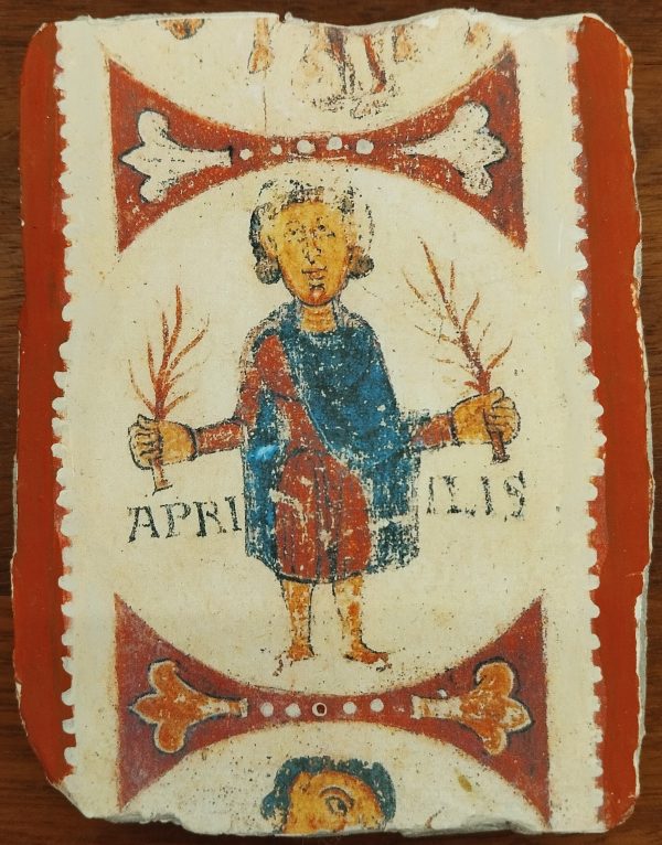 Souvenir mortero decorado de Abril, Museo de San Isidoro León