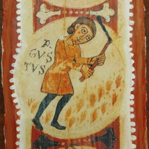 Souvenir mortero decorado de Agosto, Museo de San Isidoro León