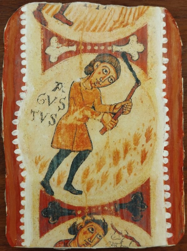 Souvenir mortero decorado de Agosto, Museo de San Isidoro León