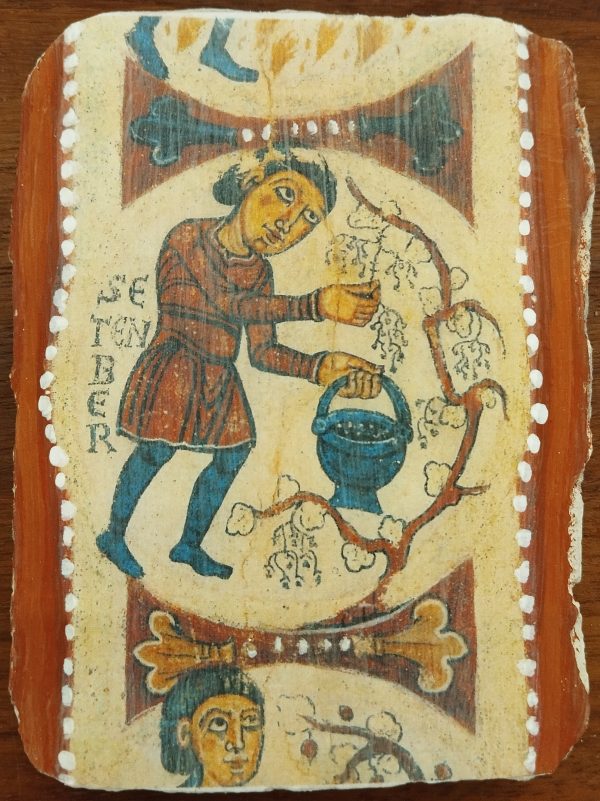 Souvenir mortero decorado de Septiembre, Museo de San Isidoro León