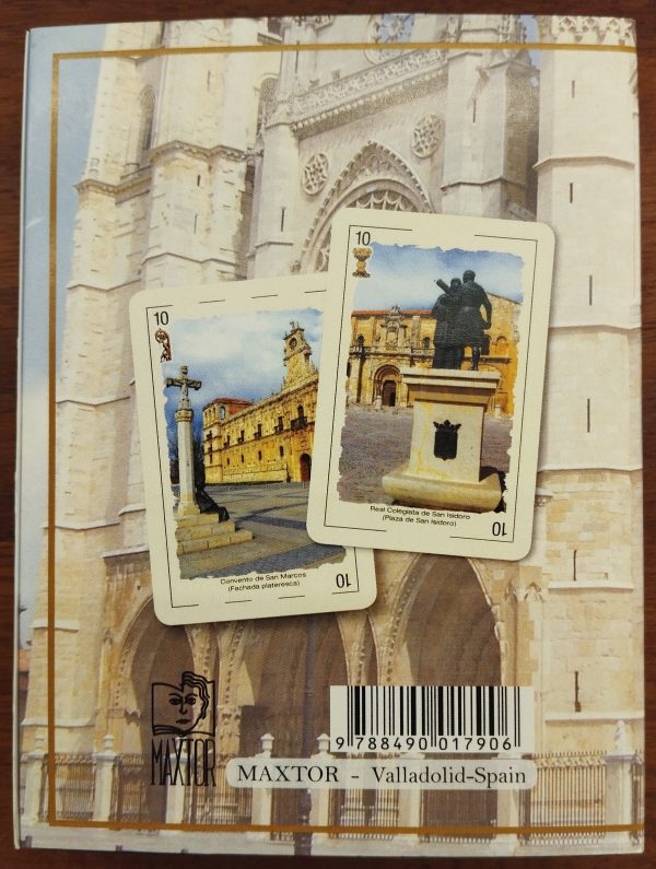 Baraja de cartas León Esencial para coleccionistas con imágenes de monumentos de León