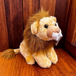 León de peluche con rugido expuesto en el Museo de San Isidoro de León