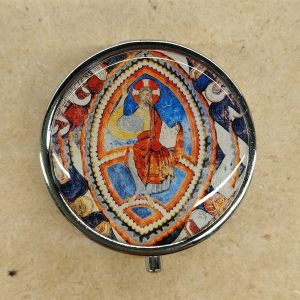 Pastillero redondo con imagen Pantocrator a la venta en el Museo San Isidoro de León